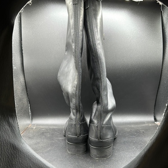 black Sam Edelman Penny Leather knee high riding boots size 8.5 wide calf - Picture 3 of 8